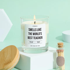 Teacher Scented Candle Gift Smells Like the World's Best Teacher Fun Vegan Keepsake for End of Term Thank You Gift Teacher Appreciation