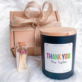 Teacher Thank You Candle Gift Colourful Rainbow End of Term or Teacher's Day Present for Teacher Assistant or Mentor Teacher Appreciation