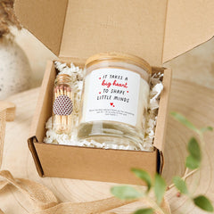 Teacher Thank You Candle Gift Personalised Keepsake End of Term Appreciation Gift Big Heart Design for Teacher appreciation