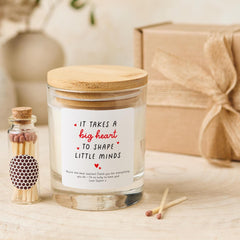 Teacher Thank You Candle Gift Personalised Keepsake End of Term Appreciation Gift Big Heart Design for Teacher appreciation