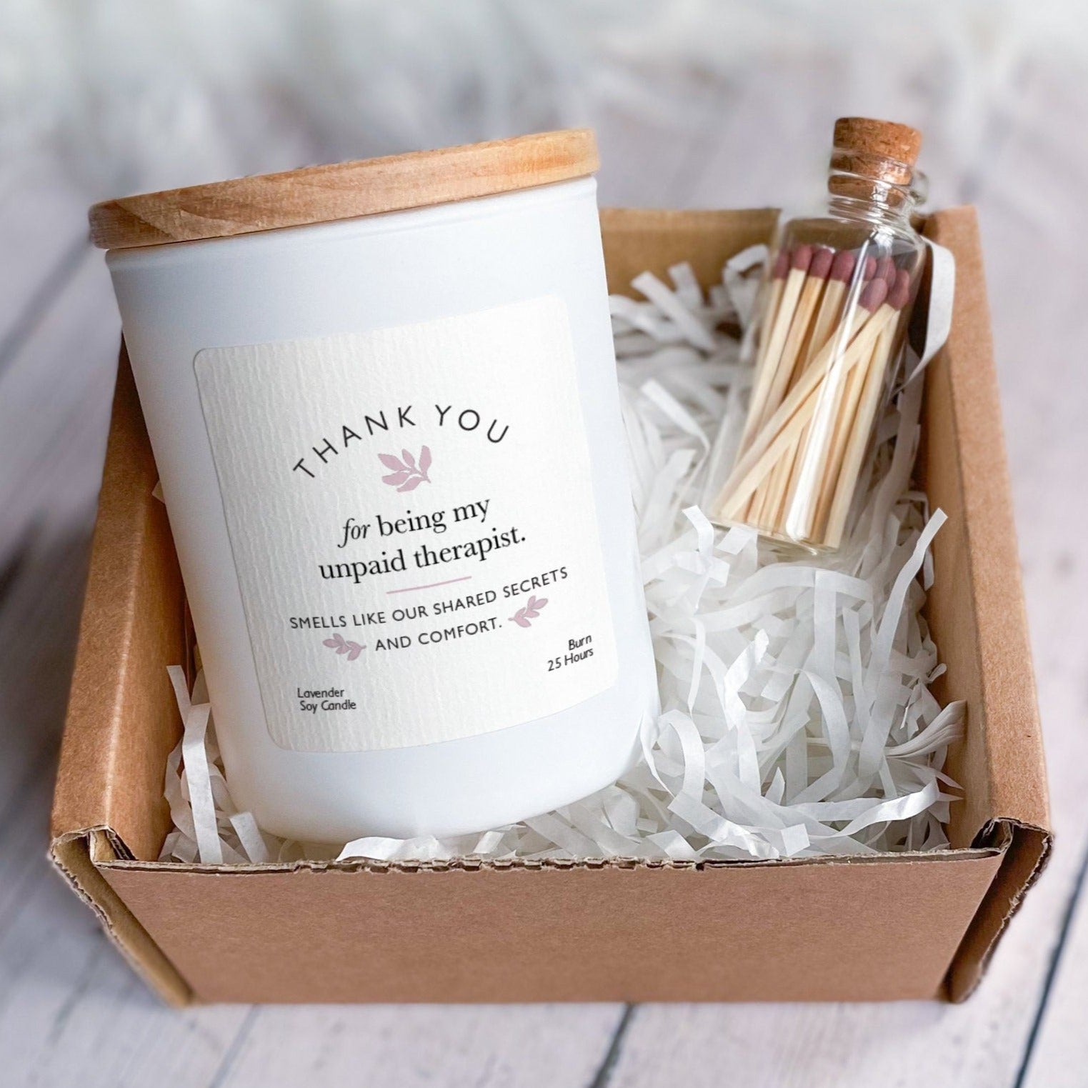 Thank you for being my unpaid therapist candle Gift for friend mum sister Thank you gift Scented Candle Gift Set Christmas Birthday Gift