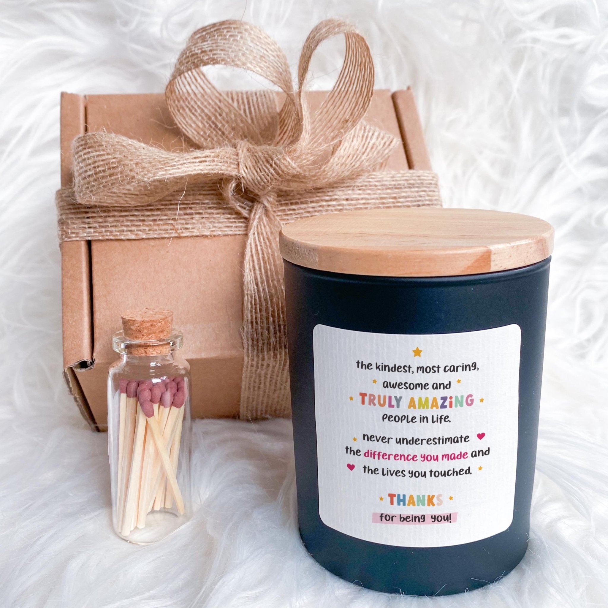 Thank You Scented Soy Wax Candle Gift | Vegan Candle for Teacher, Mentor, Best Friend | Birthday or Christmas Gift