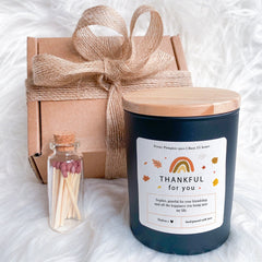 Thankful for you scented autumn Candle Thanksgiving gift Pumpkin Spice Cosy Fall Gift for Friends Home Decor Birthday Gift Autumn decors