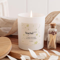 To a Special Teacher Candle Gift Floral Thank You End of Term or Teacher's Day Present for Nursery Primary or Reception Teacher from Child