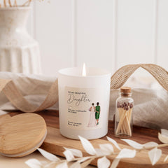 To my beautiful daughter wedding candle gift for bride A heartfelt keepsake to celebrate her Congratulations on your wedding day from mum