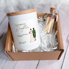 To my beautiful daughter wedding candle gift for bride A heartfelt keepsake to celebrate her Congratulations on your wedding day from mum
