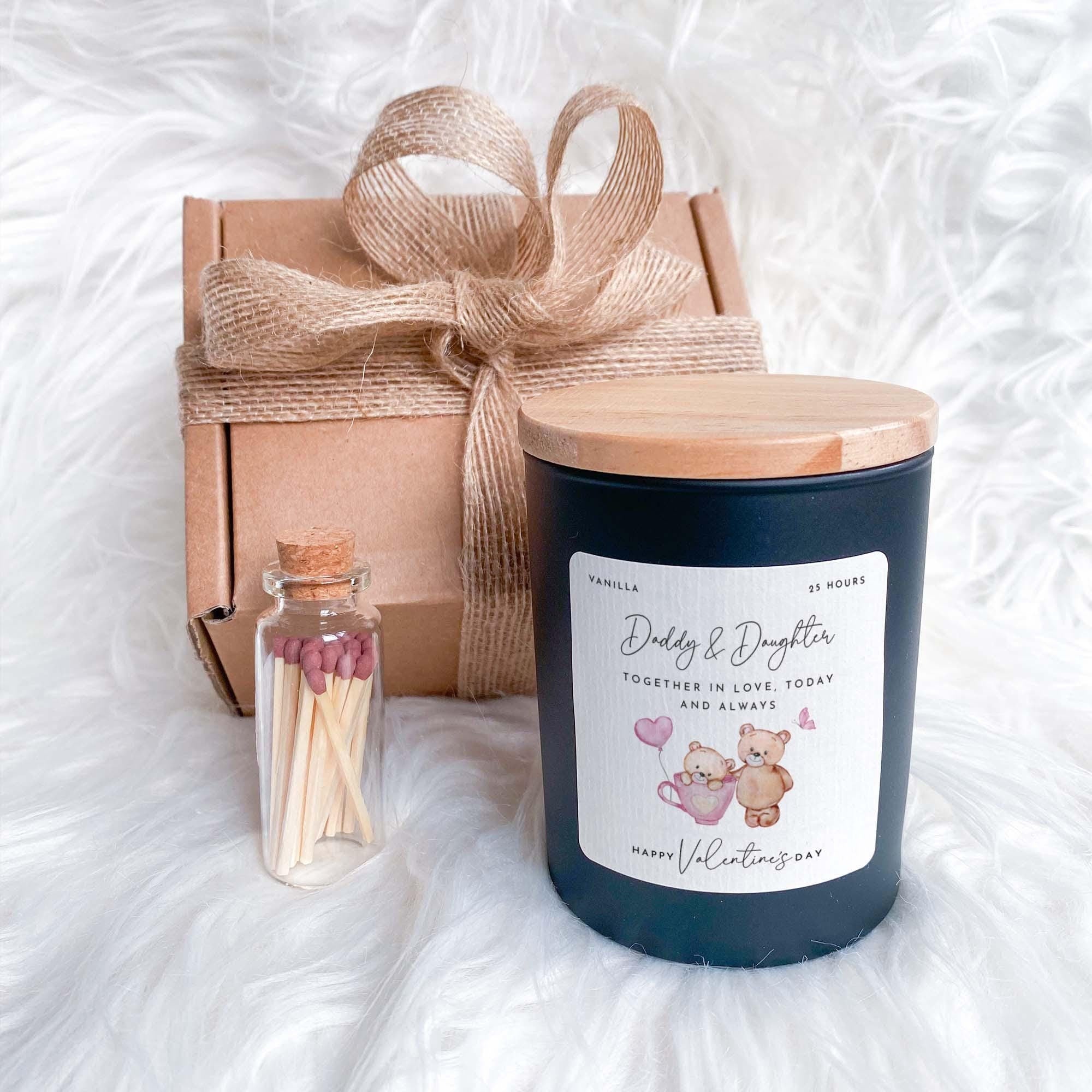Valentine's Day Scented Candle Gift Set Daddy and Daughter From the bump Thoughtful Gift for New Dad Gift Our First Valentines Dada Bear