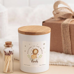 Welcome to the World Candle Gift | Personalised New Baby Birth Announcement Keepsake | Gift for Boys or Girls