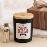 World's Best Dad Personalised Scented Candle Gift Set with Est Date First Father's Day Dad's Birthday Present for New Dad or First - time dad