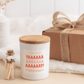 Yay scented candle with your text Personalised graduation gift for her him Well Done Proud Of You Congratulations Gift For Her New Job Yaaay