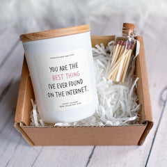 You are the best thing I've ever found on the internet candle gift for wife husband her girlfriend fiance Valentine's Day Birthday Christmas