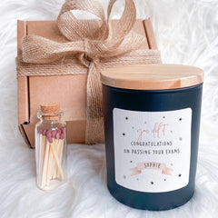 You Did It Personalised Exam Results Candle Gift Congratulations Gift for Daughter Son Niece Nephew Grandchild GCSE A Level Result Day