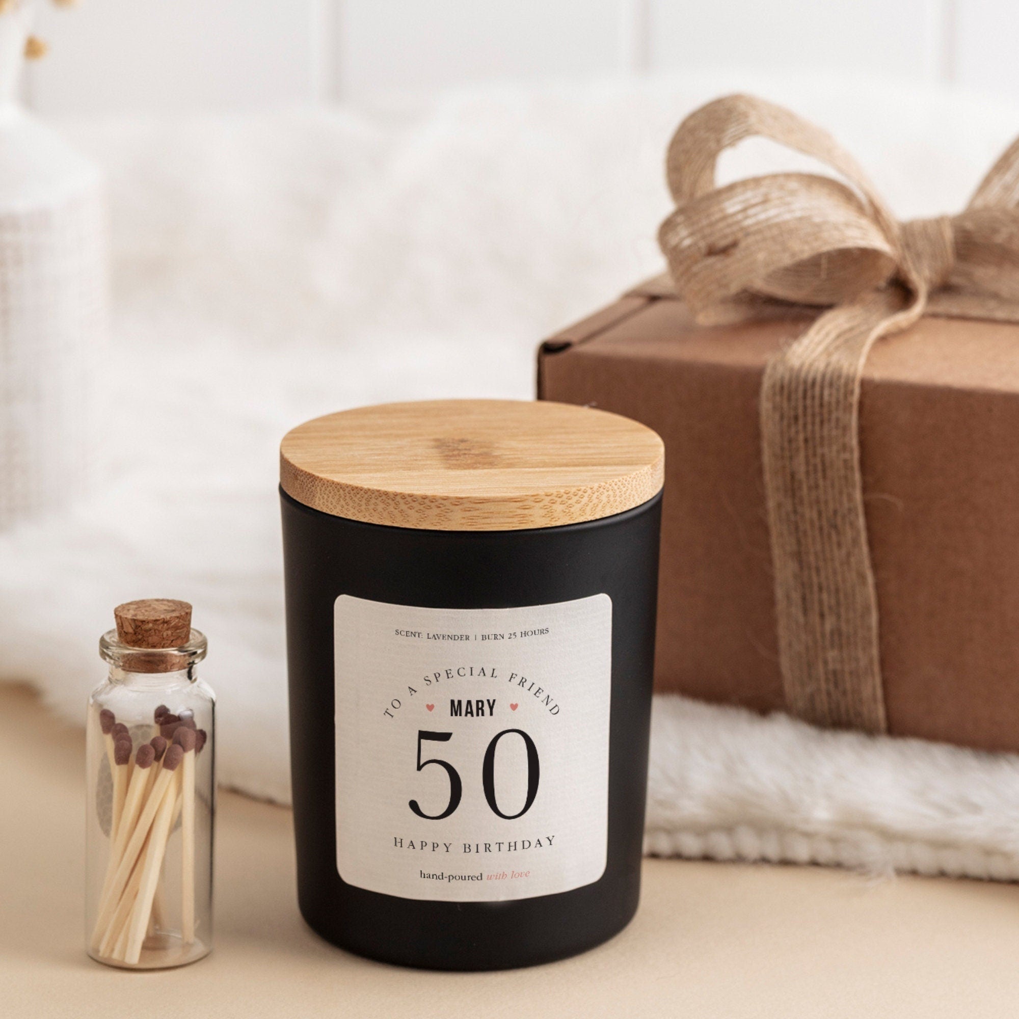 60th Birthday Candle Gift Set Friend Mum Sister Colleague Gift Box Gifts Friend Happy 60th Birthday Present To a special friend vegan candle
