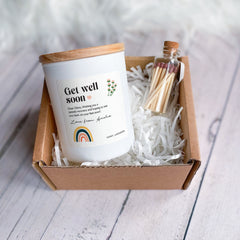 Get Well Soon Candle Gift Box for Her Him Rainbow Encouragement Gift Thinking of you gifts Gift for friend Sympathy Personalised Gift happyinky