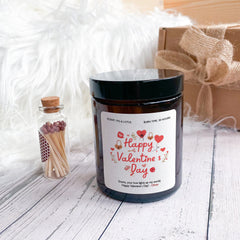 Happy Valentine's Day Candle Gift for Her Gift for Him Soy Wax Candle Vegan Valentines Gift for Wife Girlfriend Husband Fiancee Newlywed happyinky