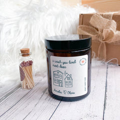 I wish you lived next door candle Gift for friend Friendship personalised gift for her him Best friend mum nanny grandma Christmas Birthday happyinky