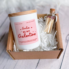 Personalised Be My Galentine Candle Gift for Friend Her Him Soy Wax Candle Vegan Happy Galentines Gift for Best Friends Mum Sister Bestie happyinky