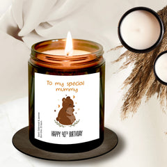 Personalised To My Special Mummy Scented Candle with Name, Mum Birthday Christmas Mother's Day Gift, Mama Bear Baby Bear, Women happyinky
