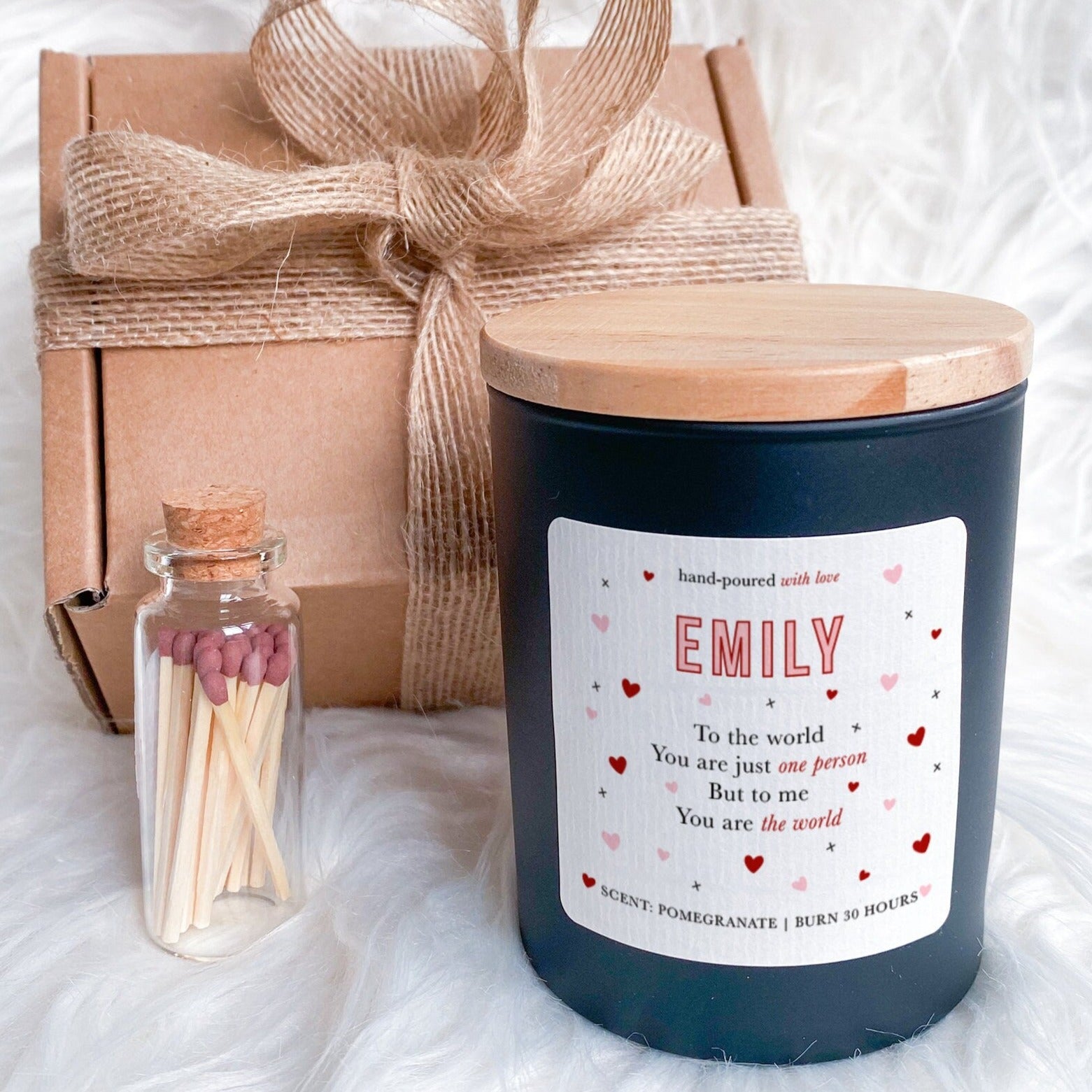 Personalised candle gift for her To the world you are just one person but to me you are the world Valentine's Day Birthday Anniversary happyinky