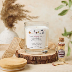 Amazing Sister Personalised Christmas Candle Gift for Sister Festive Keepsake Present with Heartfelt Message Vegan Soy Wax