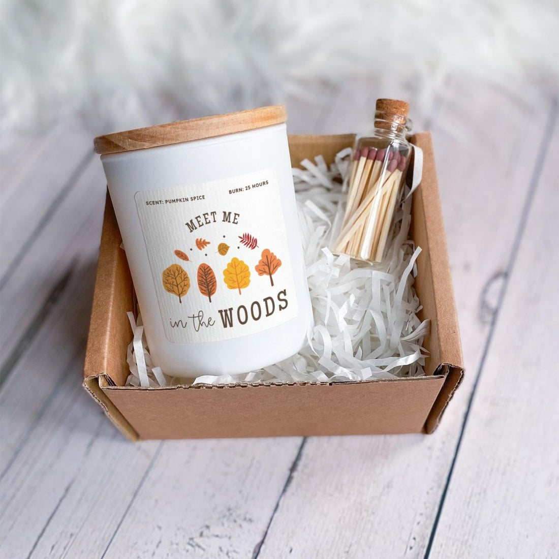 Autumn Cosy Woodland Soy Candle Gift Match Set