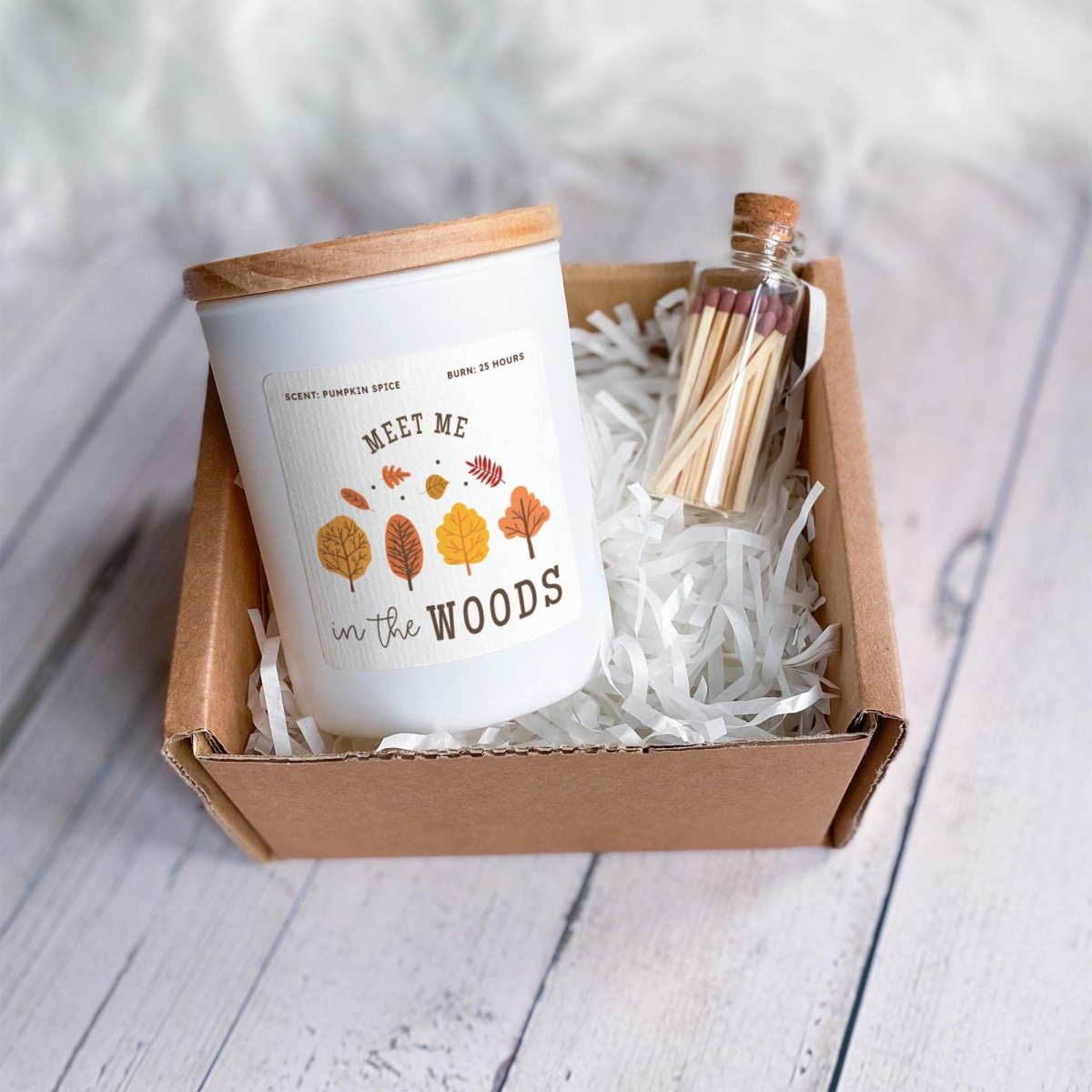 Autumn Cosy Woodland Soy Candle Gift Match Set