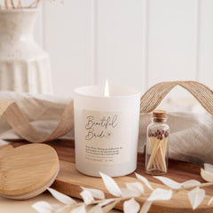 Beautiful Bride Scented Candle Gift | Personalised Wedding Keepsake | Engagement, Bridal Shower, Hen Party Gift