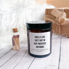 Birthday Candle, Funny Gift Box for Her Him, Smells like she, he is not in her, him forties anymore, 20th 30th 40th 50th 60th Present