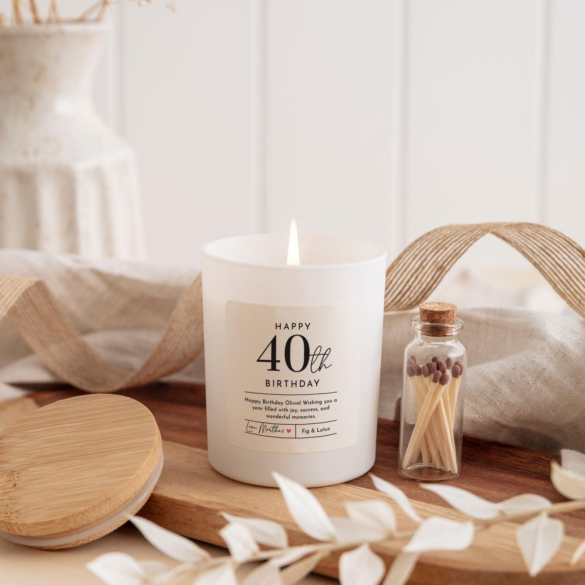 Birthday Candle Gift for Her Minimalist Milestone Keepsake for Her Friend Sister Mum or Colleague gift 20th 30th 40th 50th 60th Birthday