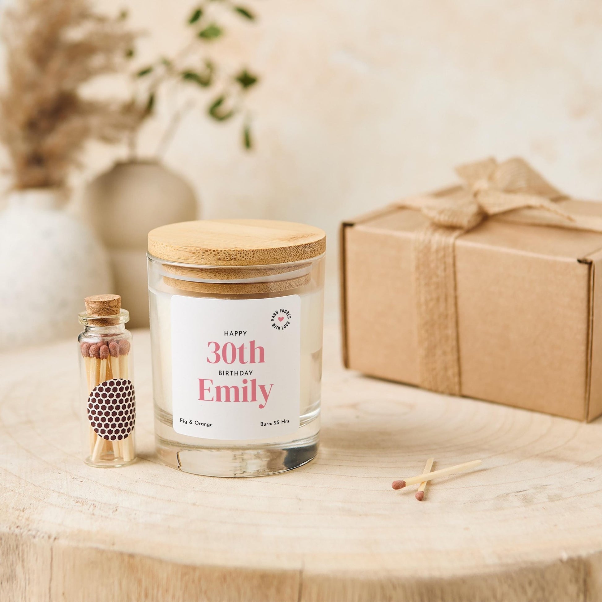 Birthday Gift Set for Her Friend Sister Mum Nanny with name and age 30th Birthday Personalised Gift Custom with Wooden Lid Keepsake Present