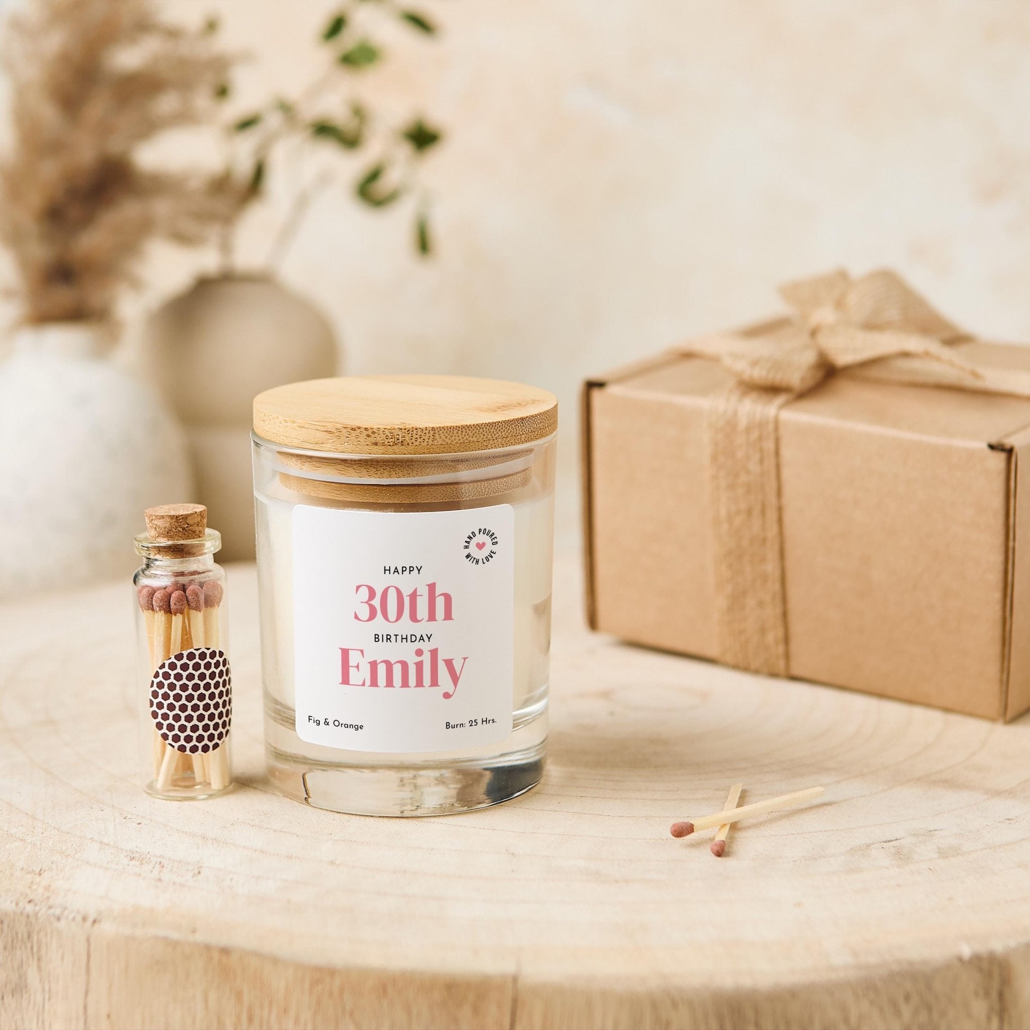 Birthday Gift Set for Her Friend Sister Mum Nanny with name and age 30th Birthday Personalised Gift Custom with Wooden Lid Keepsake Present