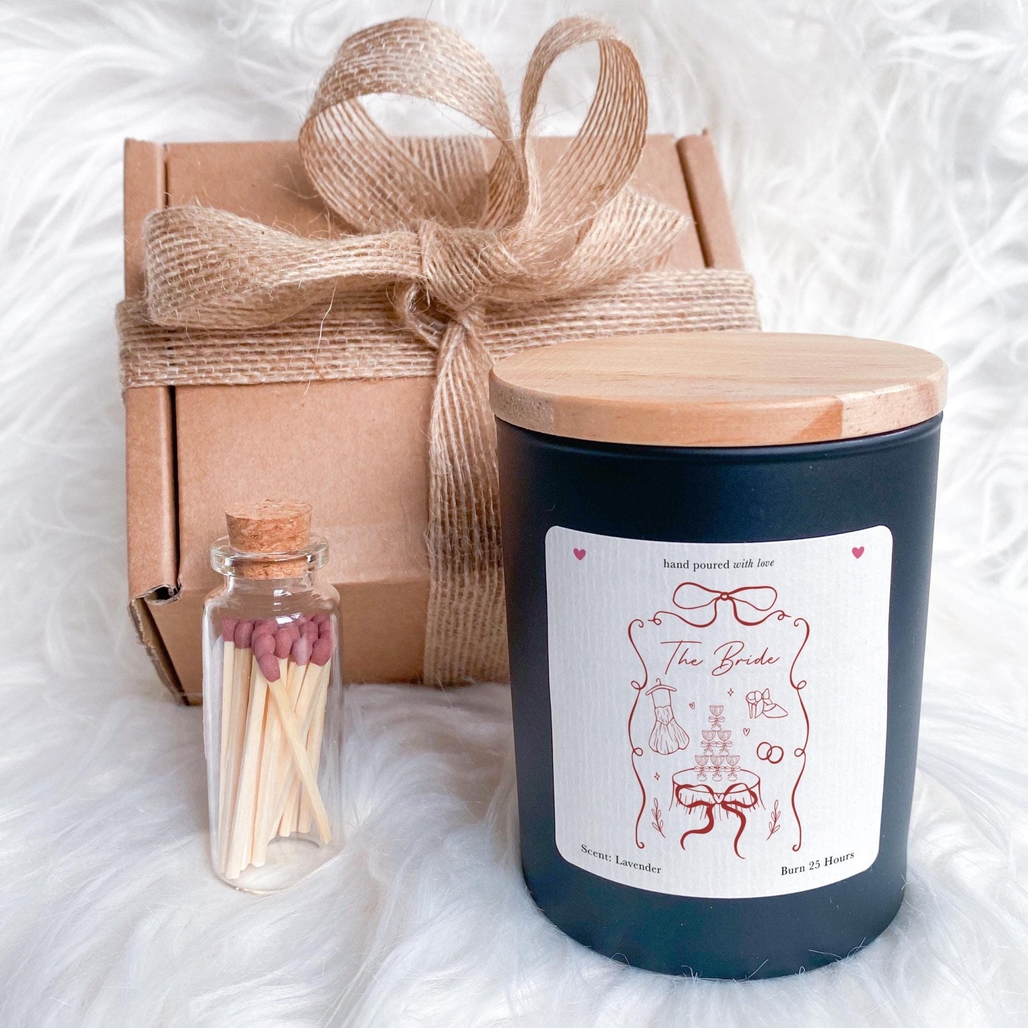 Bridal Party Candle Gift Set Elegant Scented Keepsake for The Bride Bridesmaids Mum or Maid of Honour Wedding Hen Party or Shower