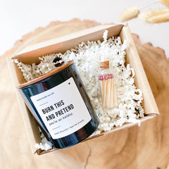 Burn This and Pretend You're on Holiday Scented Candle Gift for Friends Mum Colleagues Grandma Teacher Self Care Relaxation Birthday Vegan