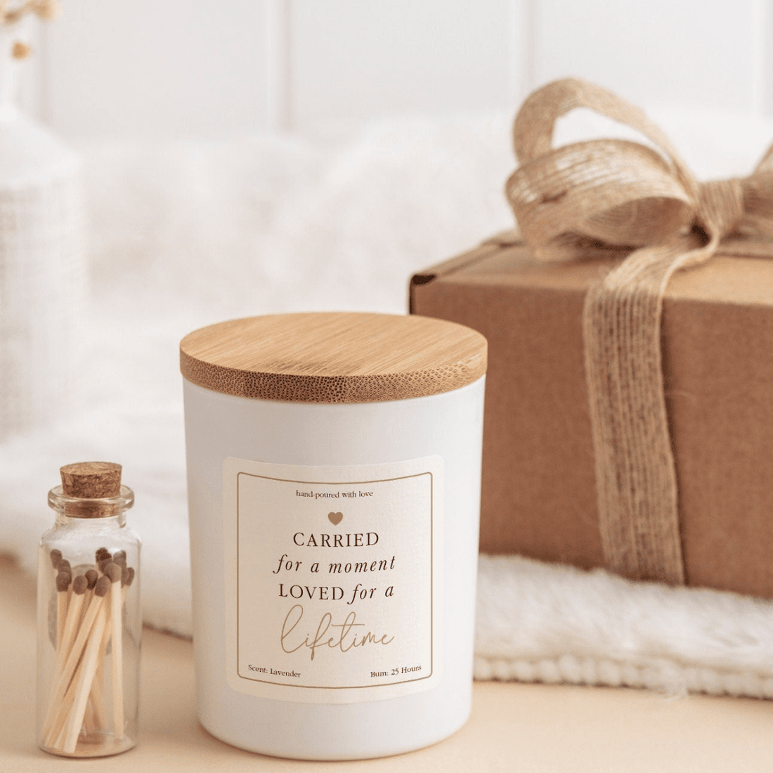 Carried for a moment loved for a lifetime scented candle, Miscarriage memorial gift Box for Her Thinking of you Condolence Baby In Heaven