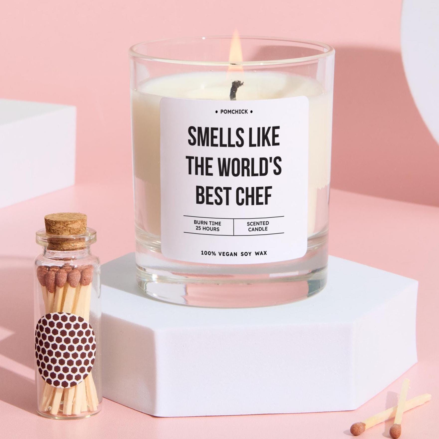 Chef Scented Candle Gift Smells Like the World's Best Chef Fun Keepsake for Culinary Stars Kitchen Lover Cooking Mum Nanny Her Vegan Present