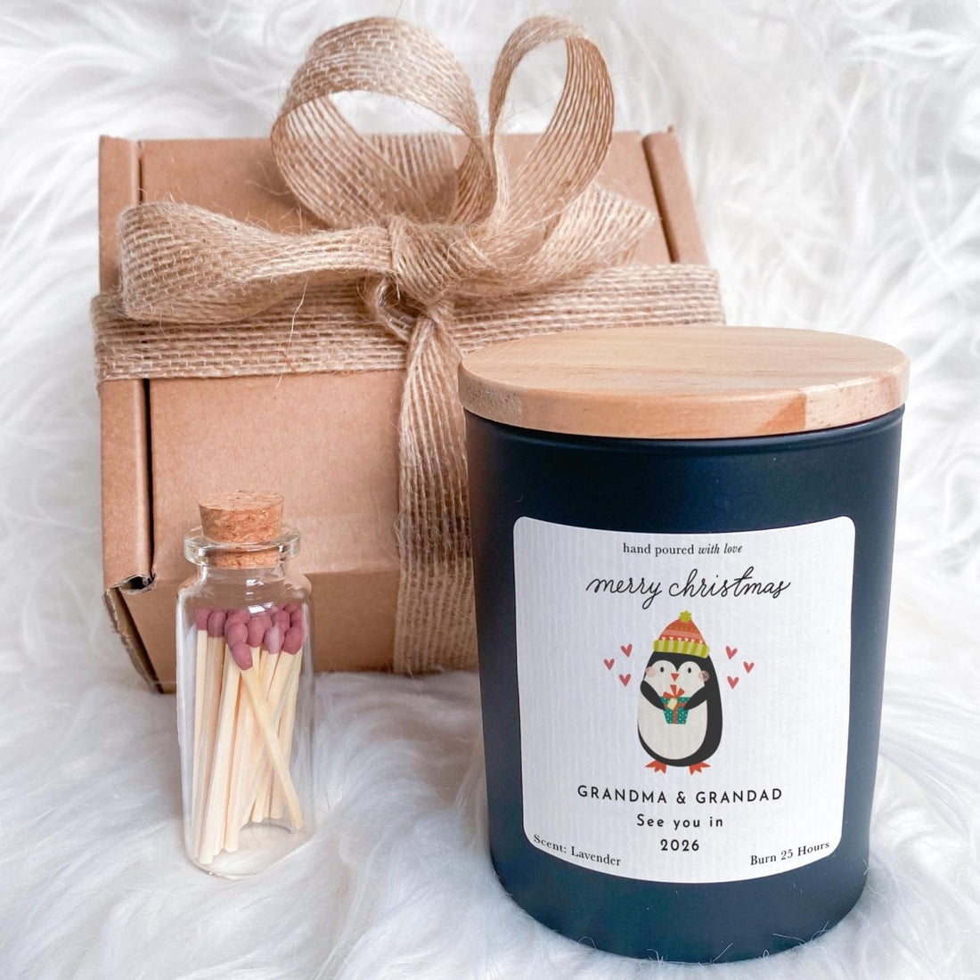 Christmas Candle Gift for New Grandparents – First Xmas Keepsake for Grandma & Grandad