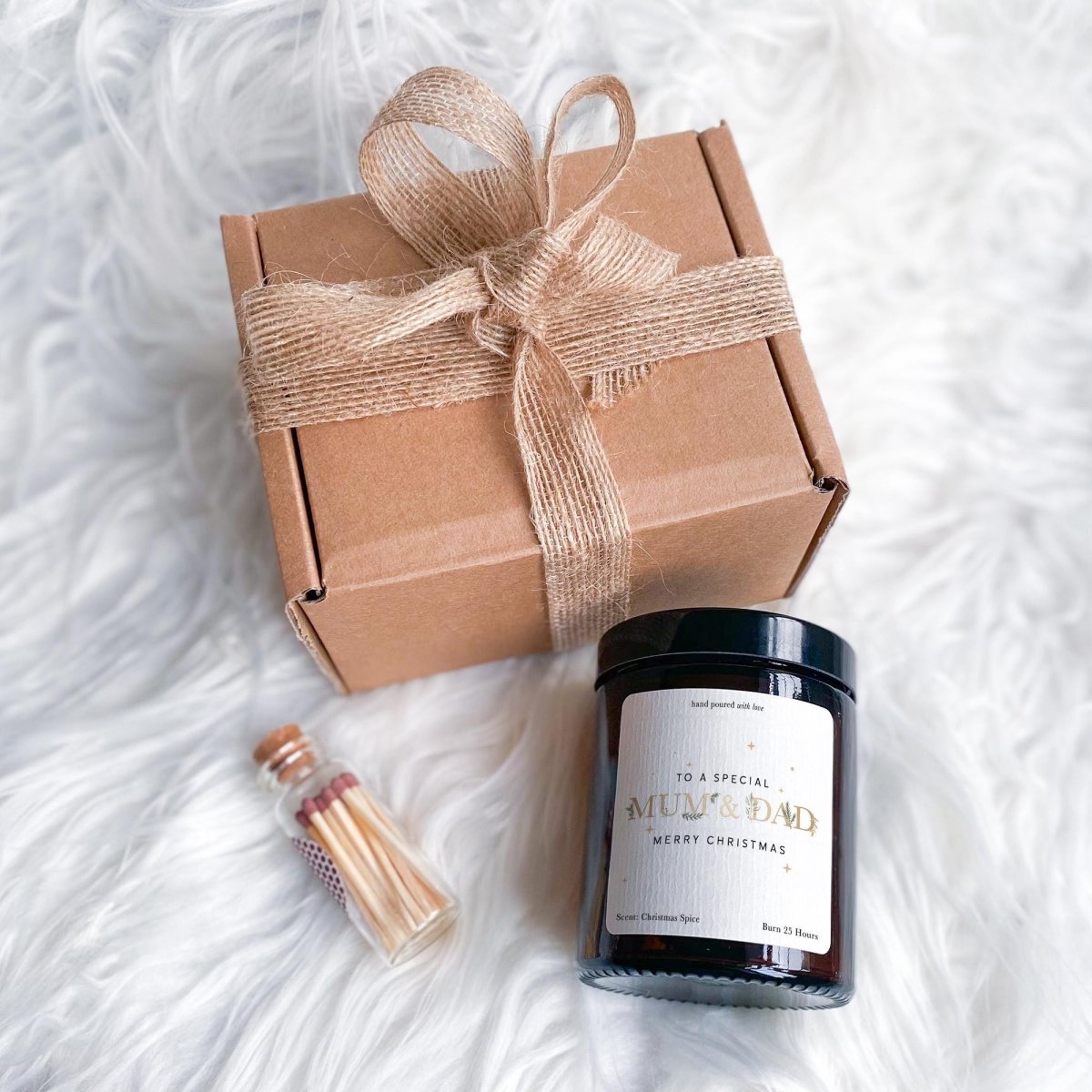 Christmas Gift for Mum and Dad Vegan Soy Wax Candle with Gift Box and Matches