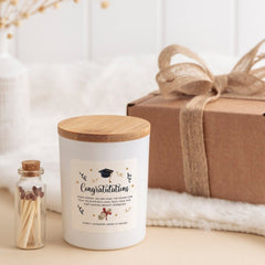 Congratulations on your graduation scented candle with text university Personalised Class of 2024 gift for her him Well Done Proud Of You