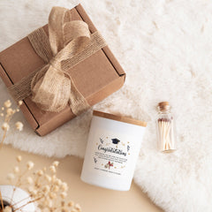 Congratulations on your graduation scented candle with text university Personalised Class of 2024 gift for her him Well Done Proud Of You