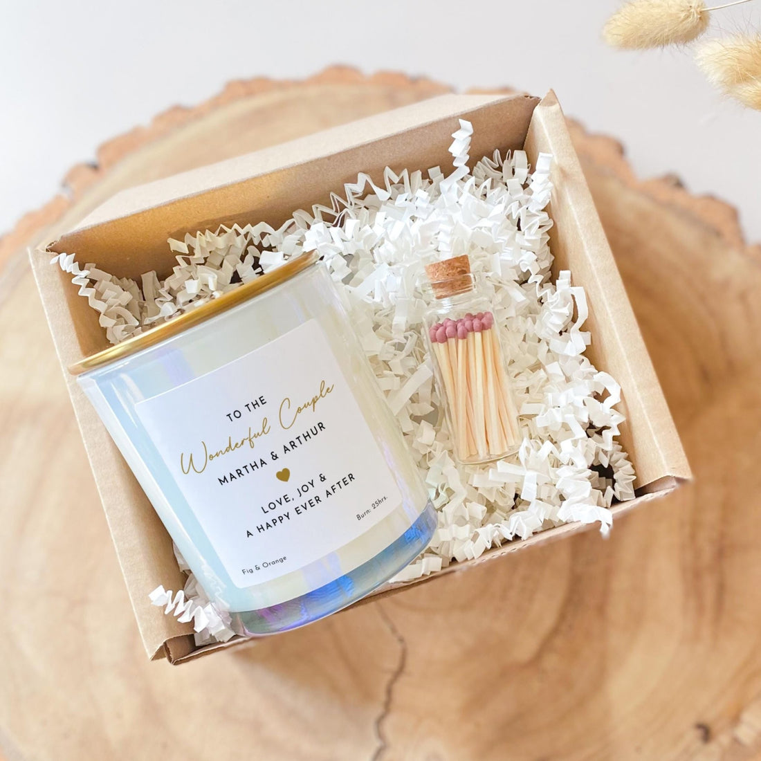 Couple Engagement Candle Gift Wedding Gift for Newlyweds or Engaged Couple With Name and Date Personalised Scented Keepsake for Mr & Mrs