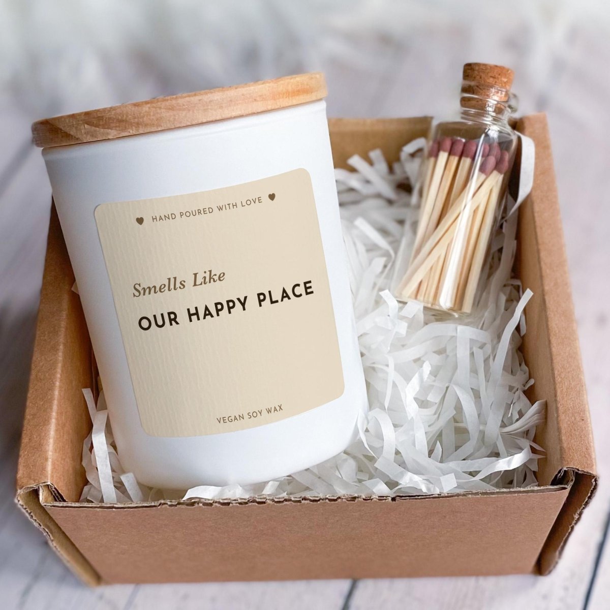 Couples Candle Gift, Our Happy Place Soy Wax Candle, Romantic New Home Present