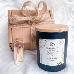 Custom Engagement Gift Candle with Names & Date Thoughtful Present for Newly Engaged Couple Friends Her Bride to - be