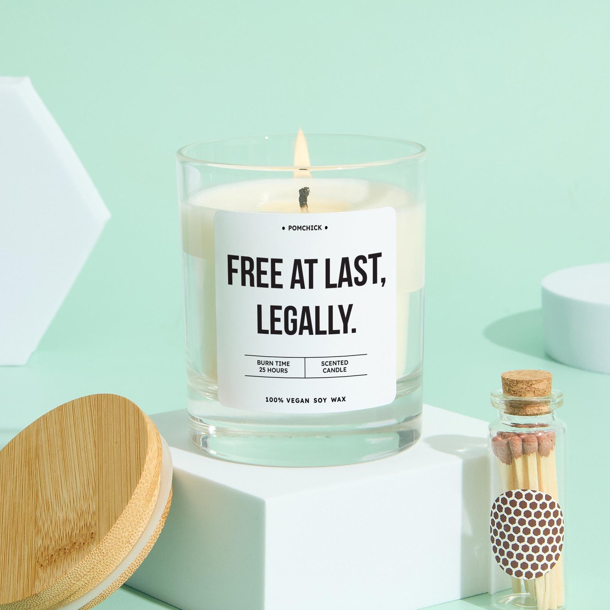 Divorce Celebration Scented Candle Gift for Friend Breakup Candle Free At Last Legally Funny Keepsake for Clients, Friends & Fresh Starts