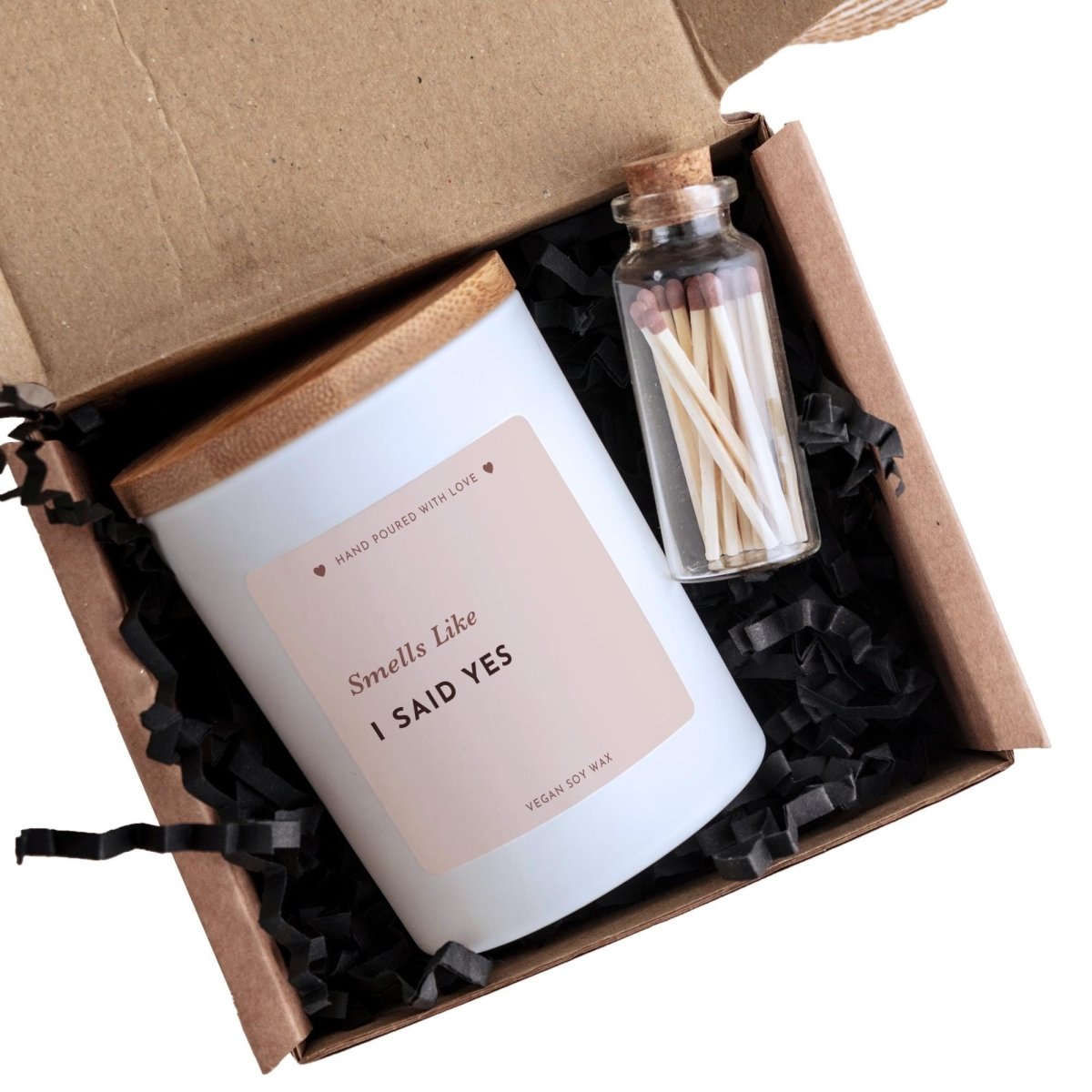 Engagement Gift Candle for Bride to Be, Smells Like I Said Yes Soy Wax Keepsake with Box