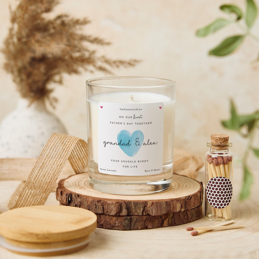 First Father's Day Candle Gift Set For Daddy or Grandad from Baby Our 1st Keepsake Special Gift from Little One for a Lifetime of Cuddles