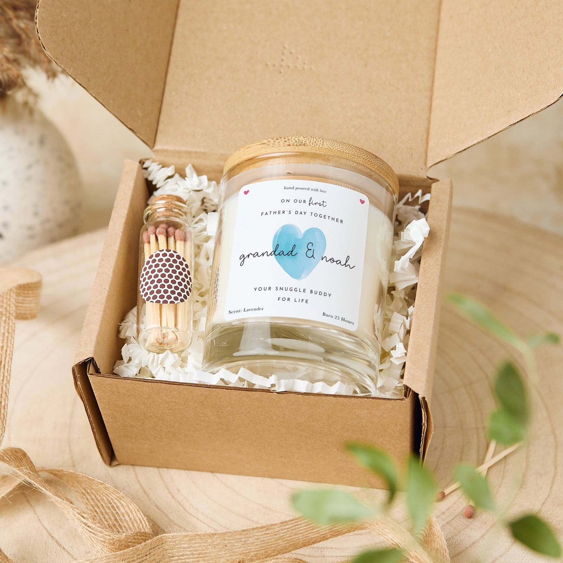 First Father's Day Candle Gift Set For Daddy or Grandad from Baby Our 1st Keepsake Special Gift from Little One for a Lifetime of Cuddles