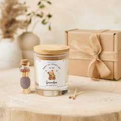 First Father's Day Candle Set Daddy Grandad Stepdad Papa or Godfather Baby Bear Keepsake Heartfelt Gift from Little One for His Special Day