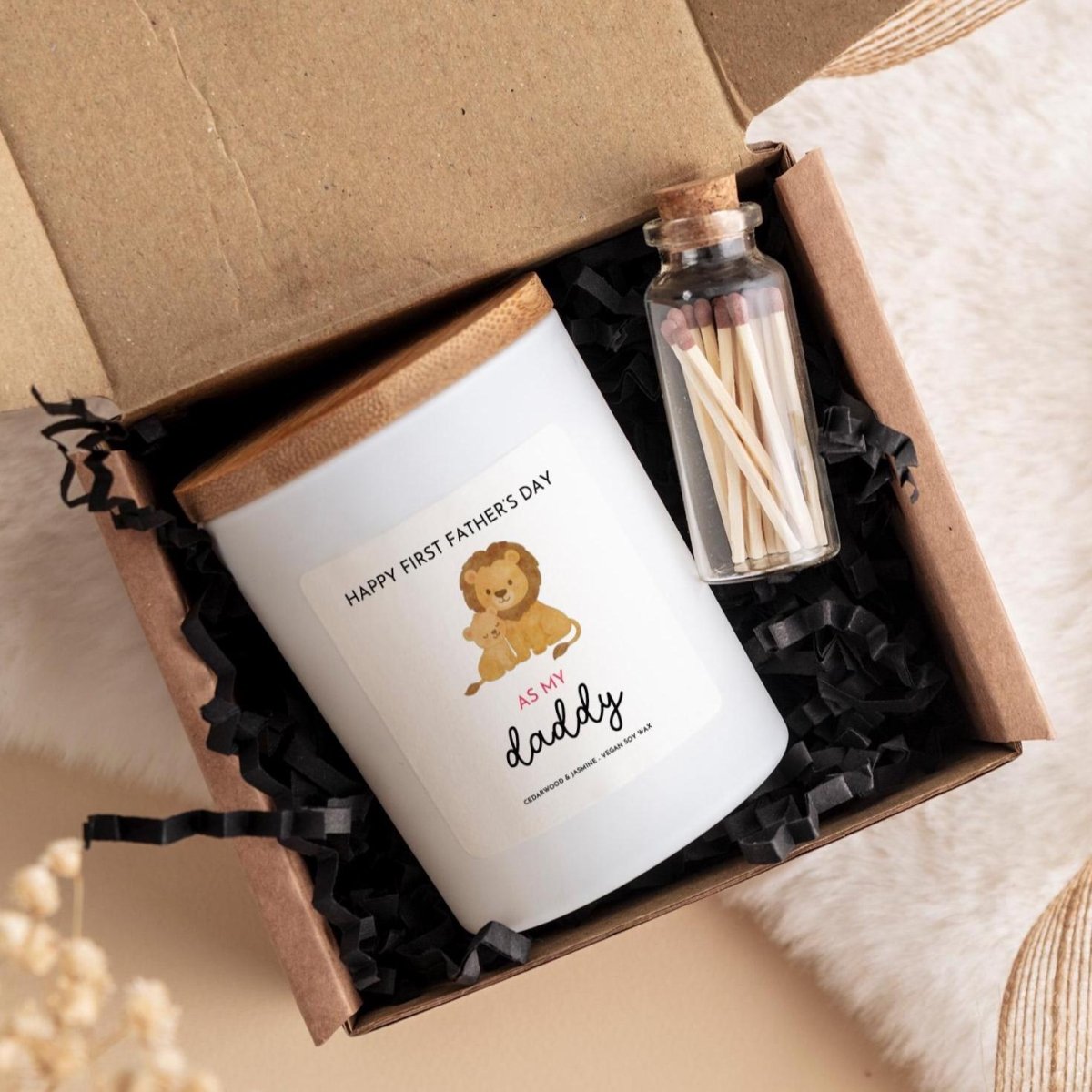 First Father’s Day Daddy Candle Gift, New Dad Gift Box Present