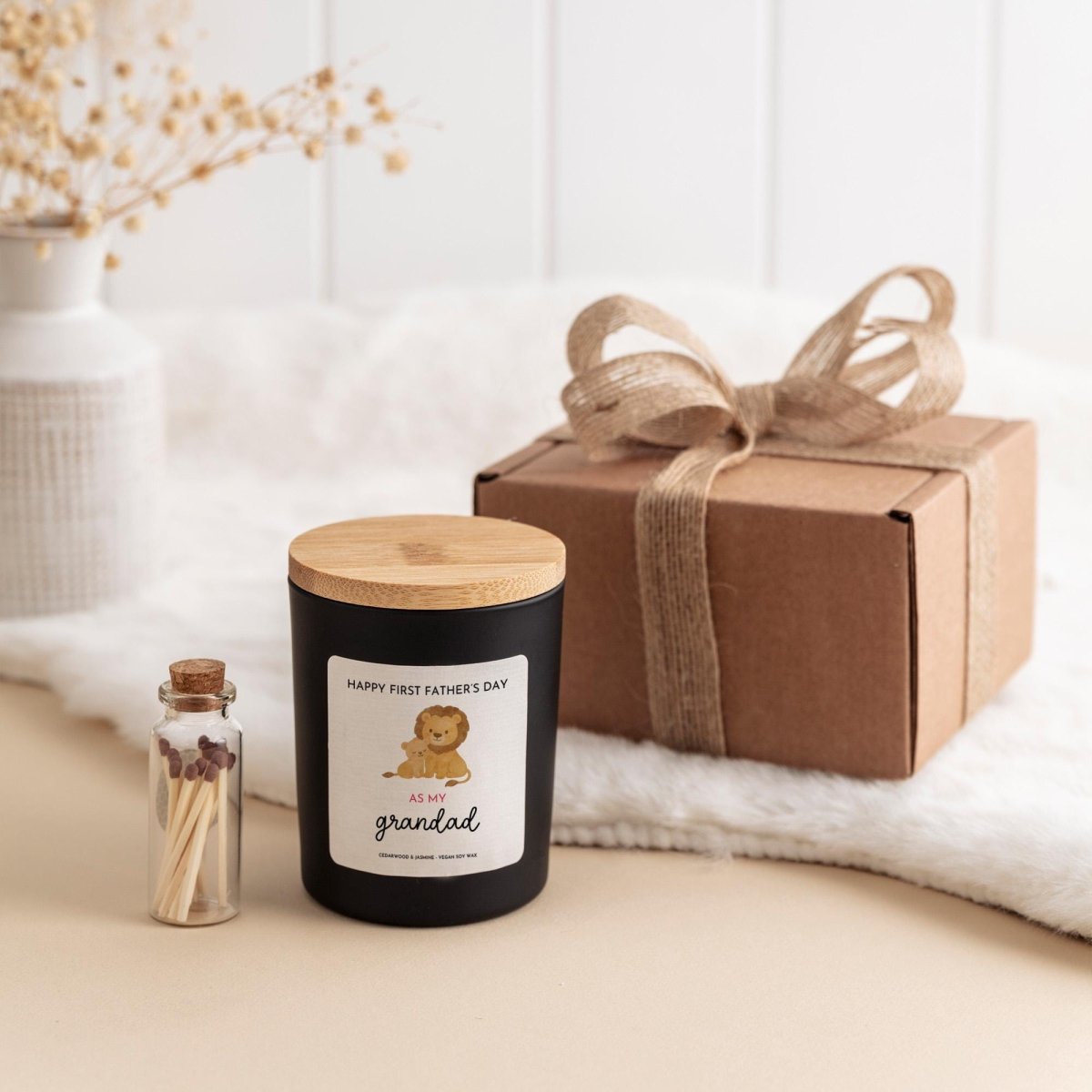 First Father’s Day Grandad Candle Gift Box, New Grandpa Gift Set with Matches