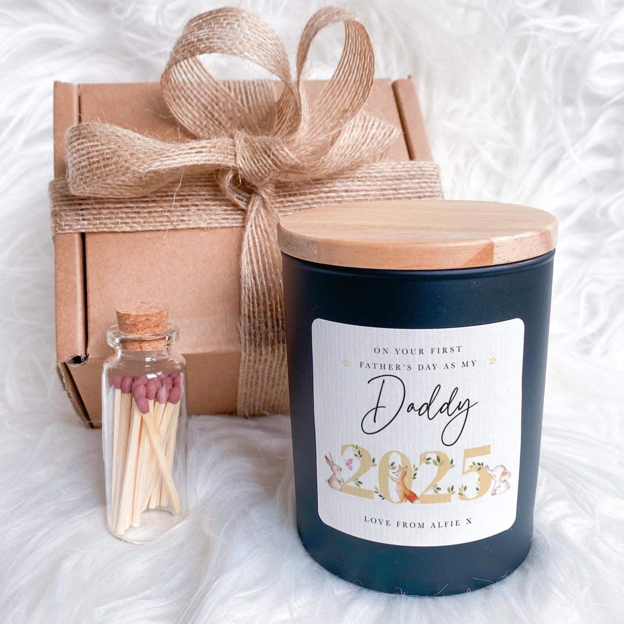 First Father's Day Scented Candle Gift from Baby Personalised Cute Keepsake for New Dad from Son or Daughter 1st Father's Day